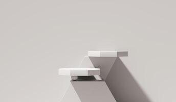 Abstract white platform podium showcase for product display 3d rendering photo