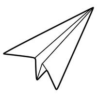 sencillo papel avión línea icono. carrera pictograma. ilustración aislado en blanco antecedentes. avión símbolo firmar para móvil aplicación, web sitio, tarjeta, logo. contorno garabatear origami, diseño Arte. vector