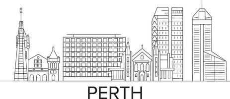 Perth ciudad línea dibujar vector