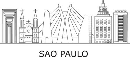 sao paulo ciudad línea dibujar vector