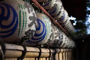 Paper lanterns at Japanese Shrine photo