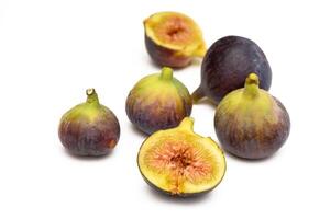 Fresh figs. Fruit with half and quarter isolated on white background. With clipping path. 6 photo