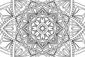 Mandala Coloring page for kids and adults Page for relaxation and meditation. Circular pattern. Decorative ornament ethnic oriental style. line art drawing coloring page. illustration vector