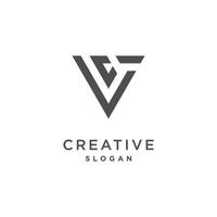 Letter v design element icon with creative and simple style vector