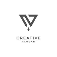 Letter v design element icon with creative and simple style vector