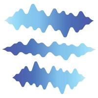 gradient audio waves 3 waves vector