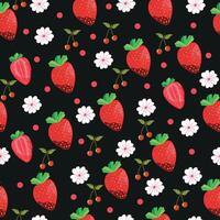 Strawberry pattern design vector