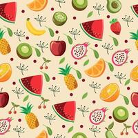 Seamless fruit pattern vector