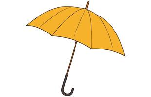 Umbrella Flat Illustration, Cartoon umbrella icon, Colorful Open Umbrella . vector