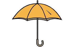 Umbrella Flat Illustration, Cartoon umbrella icon, Colorful Open Umbrella . vector