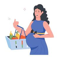 el embarazo ocupaciones plano íconos vector