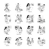 Latest Pack of Pregnancy Routine Flat Icons vector