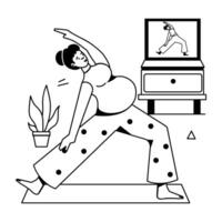 Pregnancy Activities Flat Icons vector