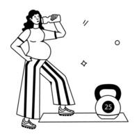 Pregnancy Activities Flat Icons vector