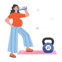 Pregnancy Routine Flat Icons vector