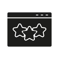 Website Rating Silhouette Icon. User Review, Stars In Social Media App Glyph Pictogram. Customer Feedback Solid Sign. Online Marketing Symbol. Isolated Illustration vector