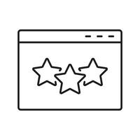 Website Rating Line Icon. Stars In Social Media App Linear Pictogram. User Review. Customer Feedback Outline Symbol. Favorite Application Button. Editable Stroke. Isolated Illustration vector