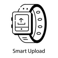 Smartwatch Features Linear Icons vector