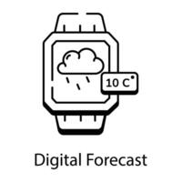 lineal íconos representando reloj caracteristicas vector