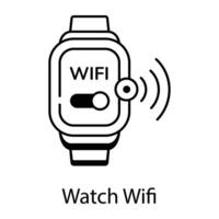 Linear Icons Depicting Watch Features vector