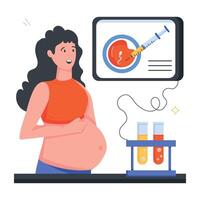 Pregnancy Routine Flat Icons vector