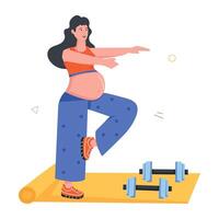 Pregnancy Routine Flat Icons vector