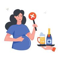 Pregnancy Routine Flat Icons vector