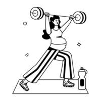 Pregnancy Activities Flat Icons vector