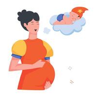 Pregnancy Routine Flat Icons vector