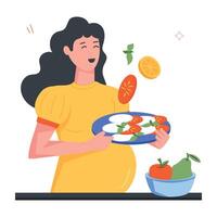 Pregnancy Routine Flat Icons vector