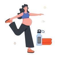 Pregnancy Routine Flat Icons vector