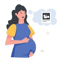 el embarazo rutina plano íconos vector