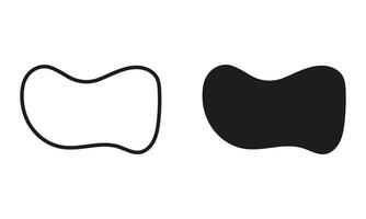Abstract Amorphous Splodge, Organic Blob. Asymmetric Pebble, Simple Stone Collection. Random Shape Line and Silhouette Black Set. Irregular Liquid Design Form. Isolated Illustration. vector