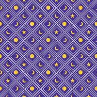 Moon and stars pattern seamless vector