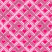 Pink heart checkered pattern seamless vector