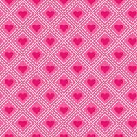 Pink heart checkered pattern seamless vector