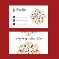 Luxury and elegant golden and red business card Design with trendy pattern minimalist print template vector