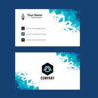 Luxury and elegant Blue navy business card design with 3d style print template vector