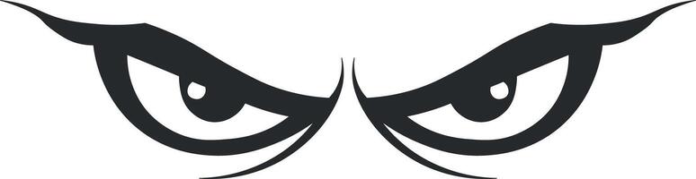 black silhouette of an evil look without background vector