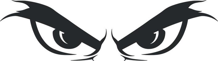 black silhouette of an evil look without background vector
