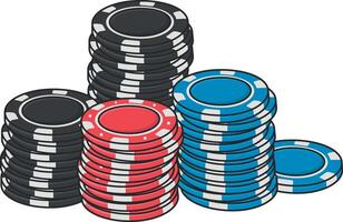 stacks of casino chips without background vector