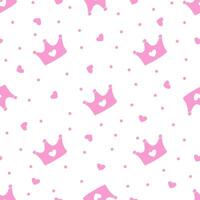 Pattern with crowns for a little prince or princess. Seamless pattern for background, birthday, party vector