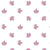 Seamless pattern for princesses. Lovely pink crown for little princess, baby doodle design vector