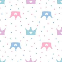 Pattern with crowns for a little prince or princess. Seamless pattern for background, birthday, party vector