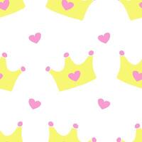 Pattern with crowns for a little prince or princess. Seamless pattern for background, birthday, party vector