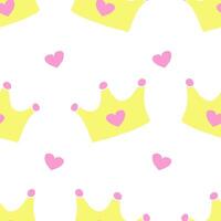 Pattern with crowns for a little prince or princess. Seamless pattern for background, birthday, party vector