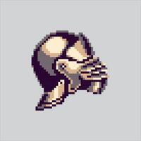 Pixel art illustration War helmet. Pixelated Knight Helmet. Medieval Knight War Helmet pixelated for the pixel art game and icon for website and game. old school retro. vector