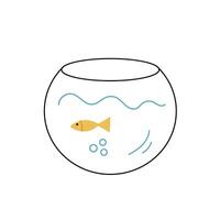 Flat illustration with aquarium vector