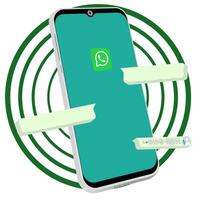 whatsapp es un mensajería aplicación ese permite los usuarios a enviar y recibir mensajes y fotos vector