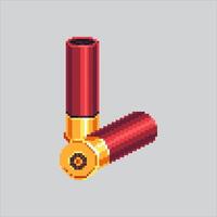 Pixel art illustration bullet. Pixelated bullet. Gun Bullet Military pixelated for the pixel art game and icon for website and game. old school retro. vector